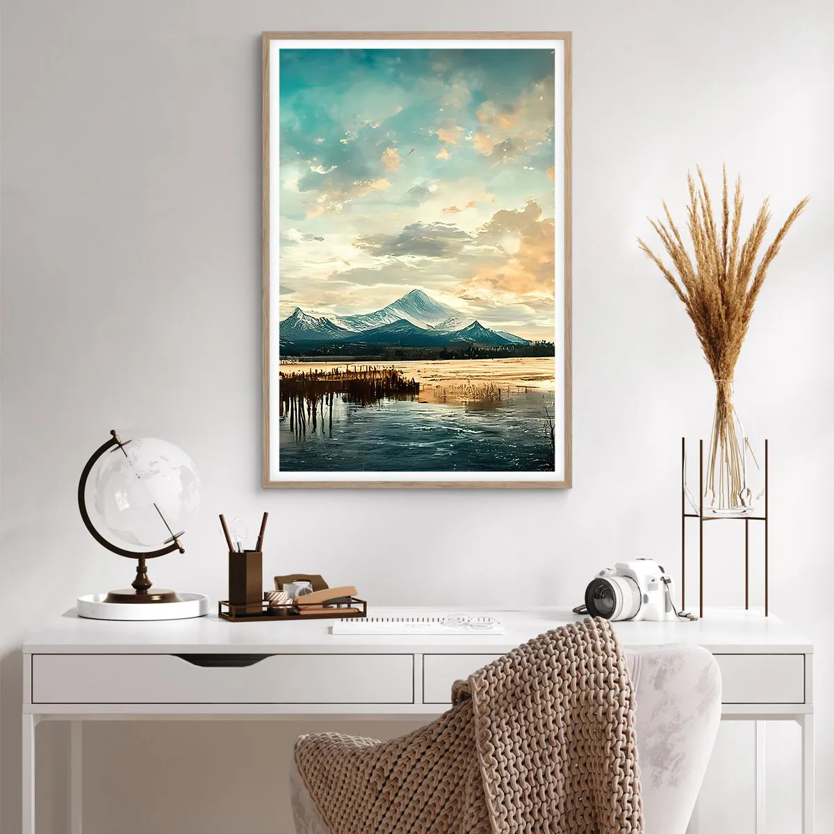 Poster in einem Rahmen aus heller Eiche - Unter dem Schutz des Himmels - 61x91 cm