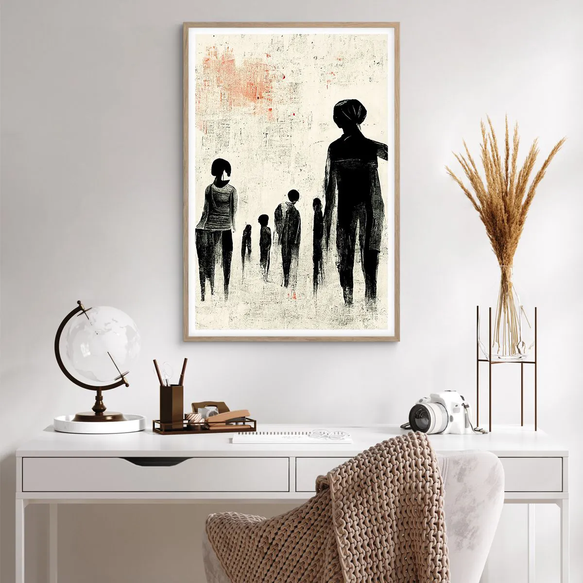 Pôster com moldura de carvalho claro - Contra a solidão - 61x91 cm