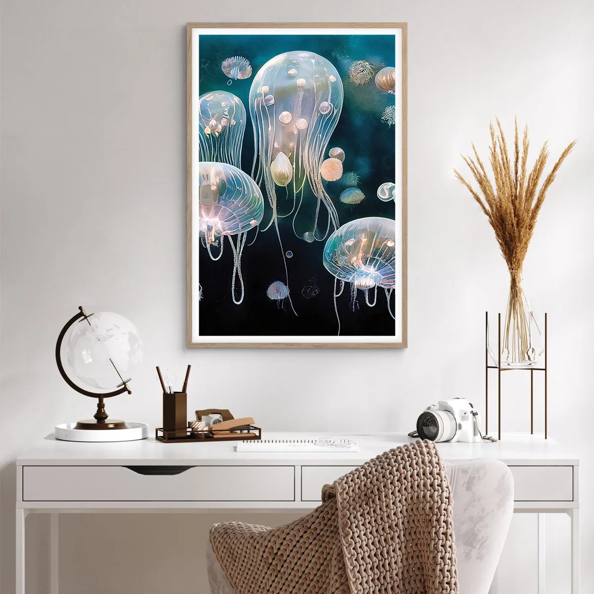 Een poster in een licht eiken lijst - Ondferwaterbal - 61x91 cm