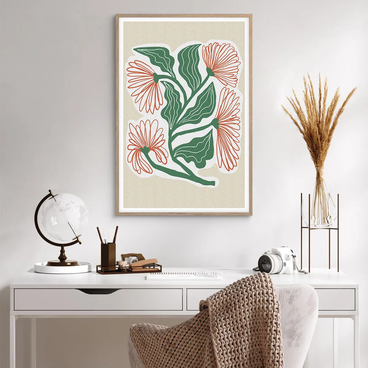 Pôster com moldura de carvalho claro - Folclórico e moderno - 61x91 cm