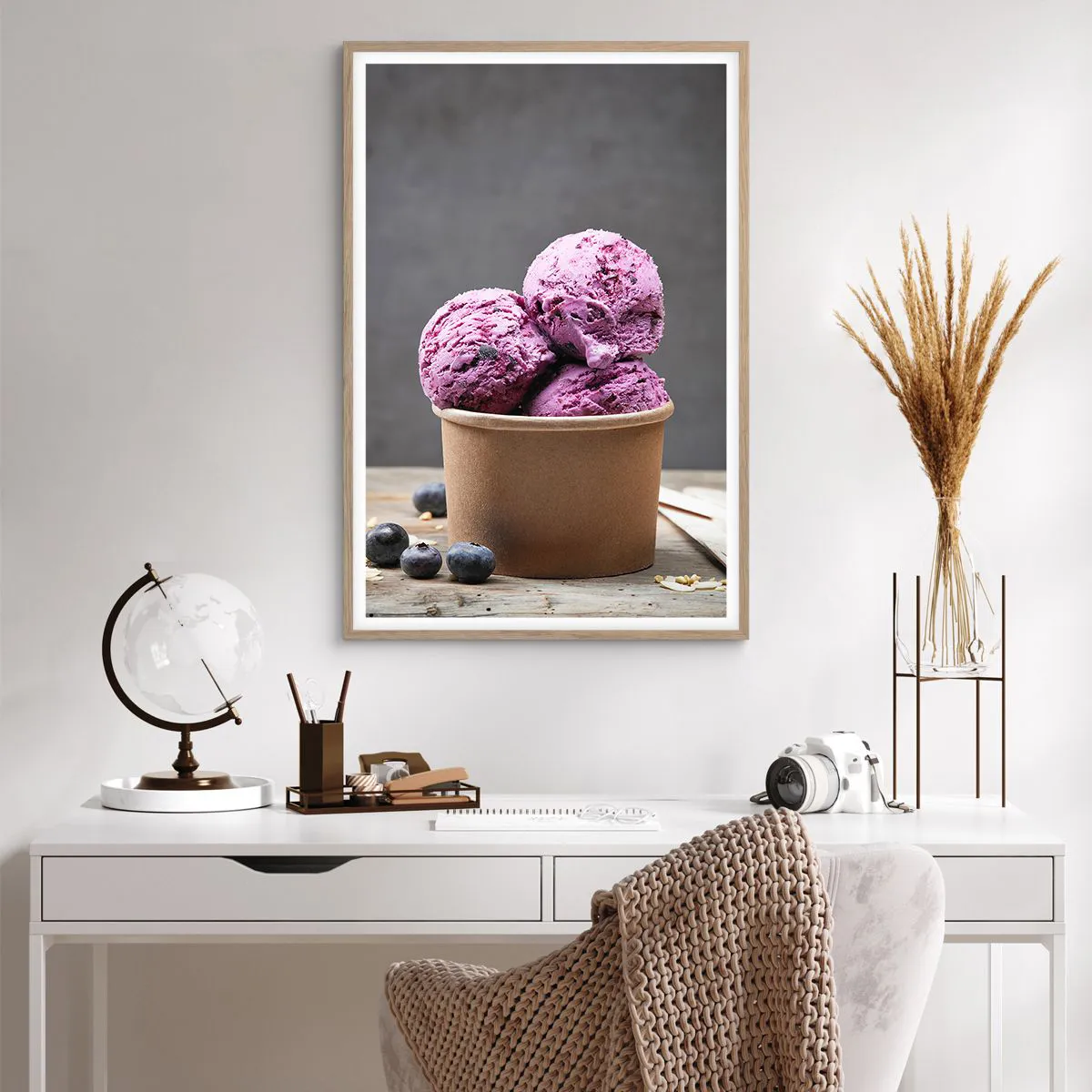 Affiche dans un chêne clair - Poster - Douceur et froideur - 61x91 cm