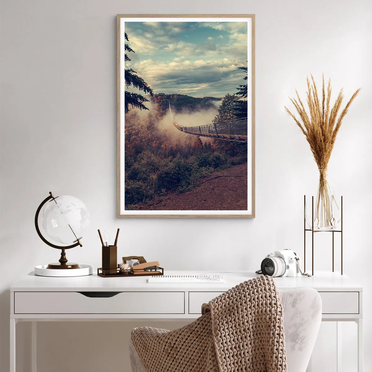 Affisch i ram av ljusek - Över höstskogen - 61x91 cm