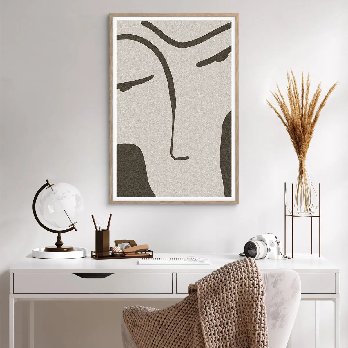 Poster în ramă de stejar deschis - Ca într-un tablou de Modigliani - 61x91 cm