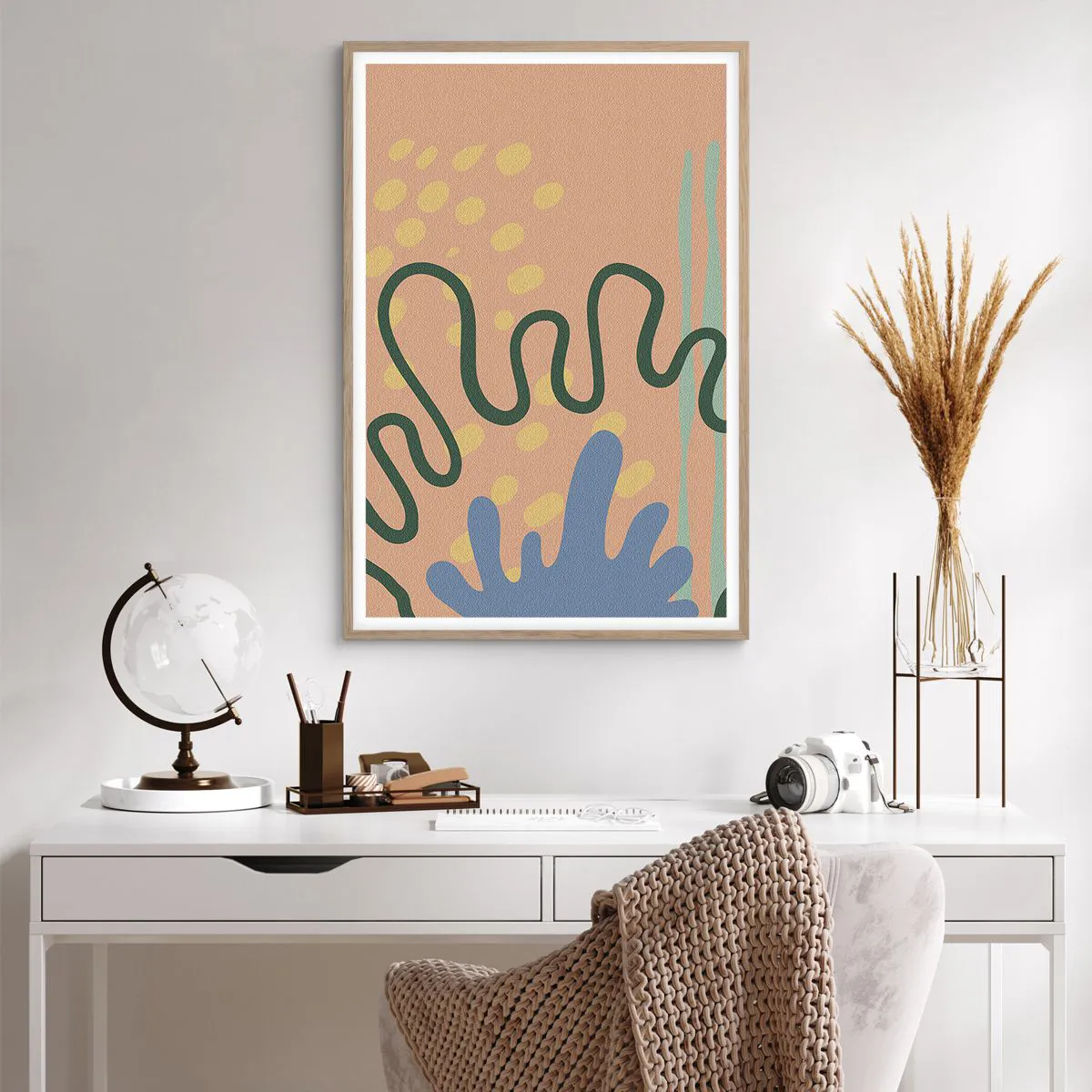 Affiche dans un chêne clair - Poster - Abstraction : diversité de la nature - 61x91 cm