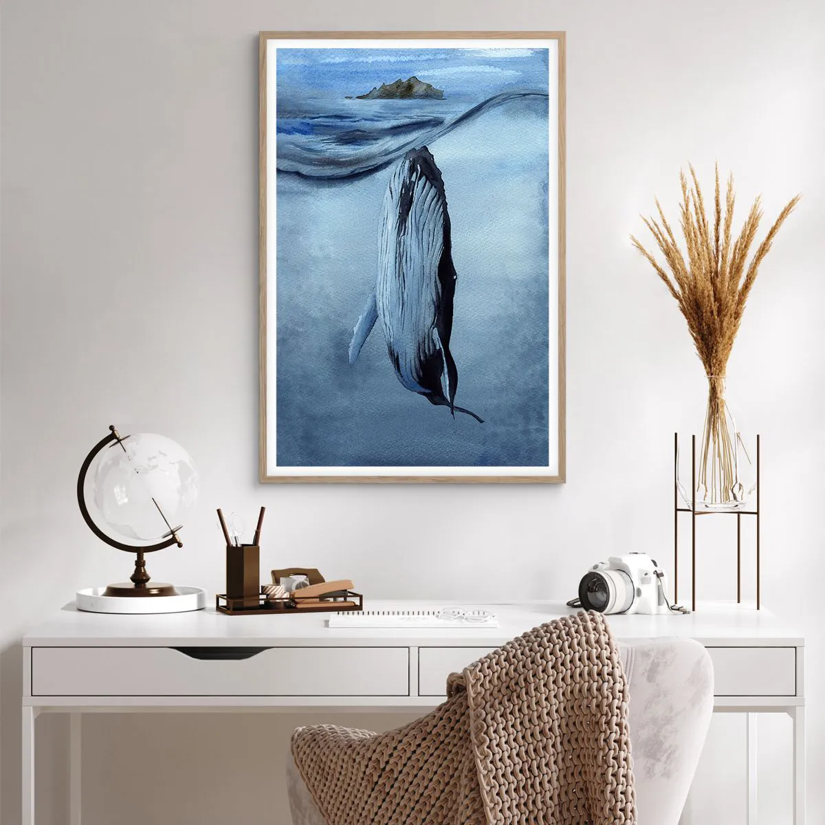 Pôster com moldura de carvalho claro - Dois mundos do norte - 61x91 cm