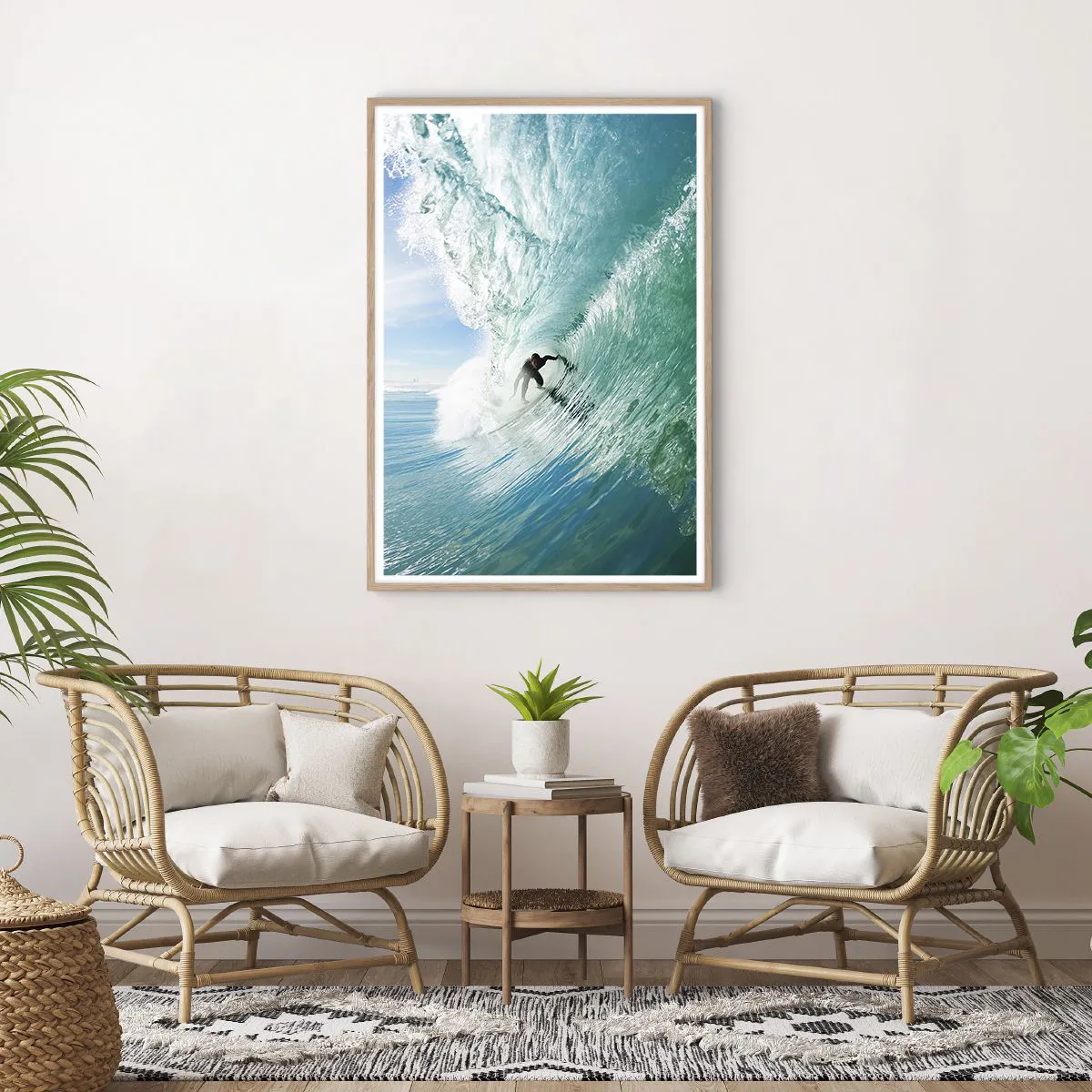 Affiche dans un chêne clair - Poster - Toujours sur la vague - 70x100 cm