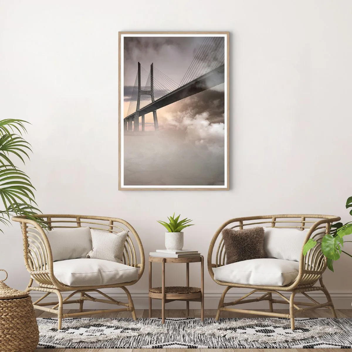 Affiche dans un chêne clair - Poster - Sur la rivière qui n'existe pas - 70x100 cm