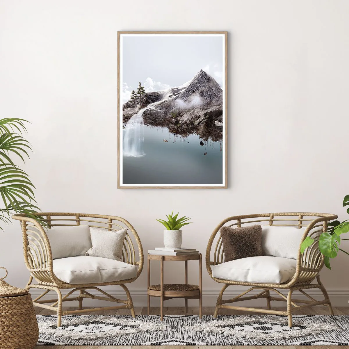 Plakat i ramme af lyst egetræ - Set gennem en surrealists øjne - 70x100 cm