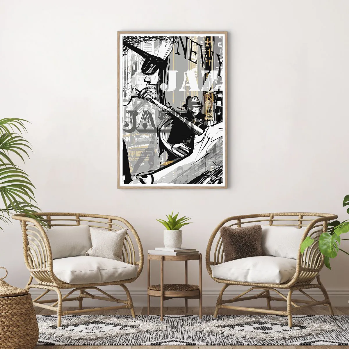 Poster in cornice rovere chiaro - Al ritmo di New York - 70x100 cm