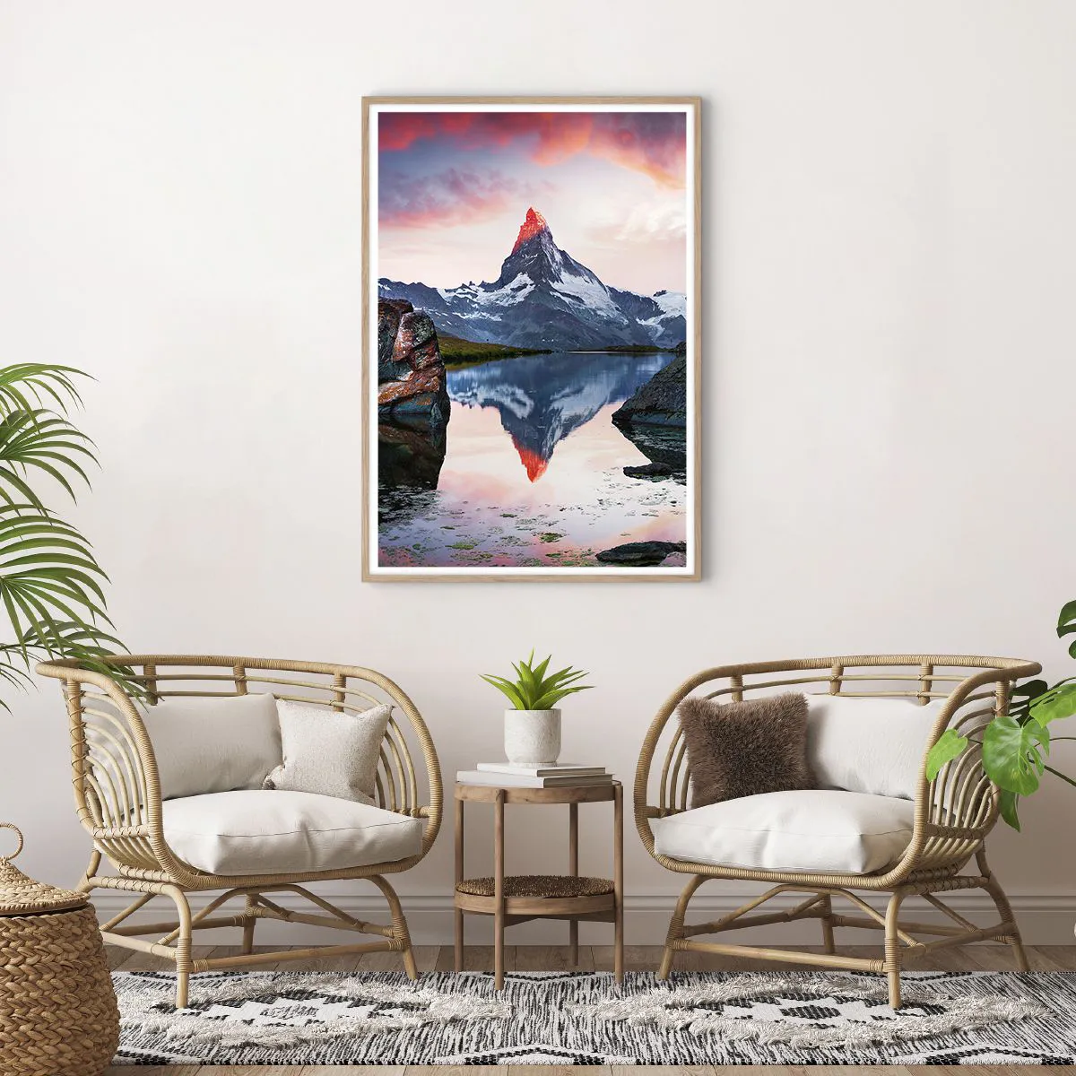 Plagát v ráme zo svetlého duba - Srdce hôr je vrelé - 70x100 cm