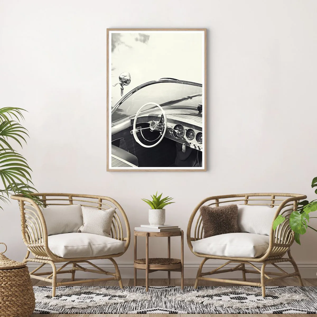 Poster in light oak frame - Weather for the Rich - 70x100 cm