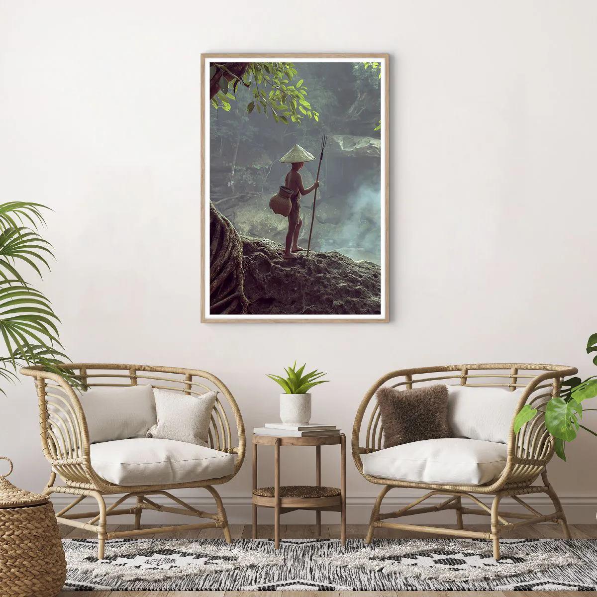 Poszter világos tölgy keretben - Barátságban a természettel - 70x100 cm