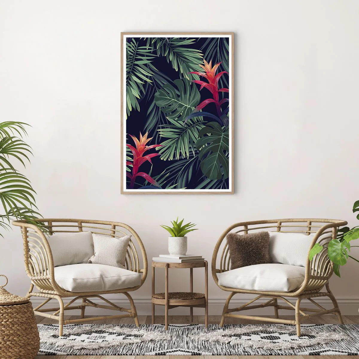 Affiche dans un chêne clair - Poster - immergé dans la nature - 70x100 cm