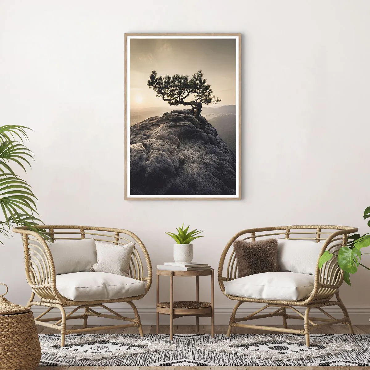 Poster in light oak frame - Life Always Wins - 70x100 cm