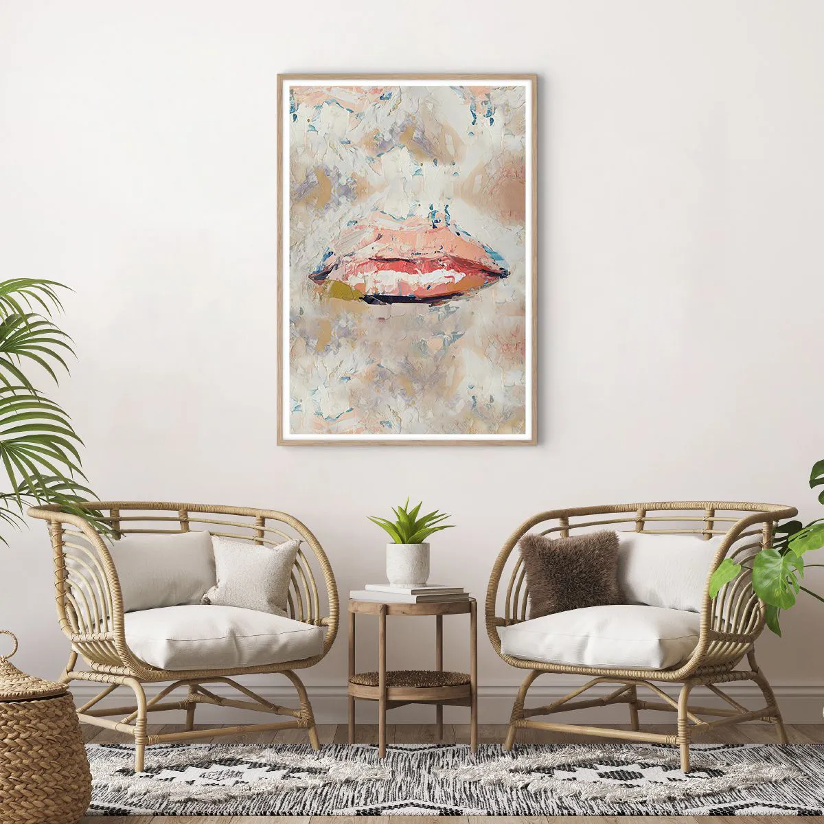 Pôster com moldura de carvalho claro - Desperta os sentidos - 70x100 cm