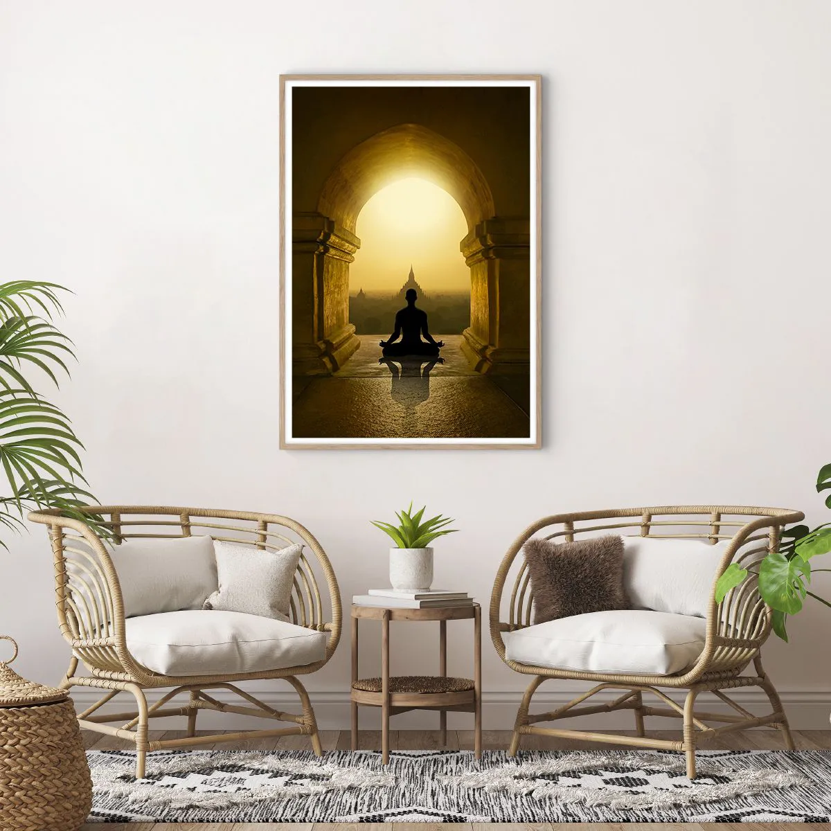 Pôster com moldura de carvalho claro - Harmonia completa - 70x100 cm