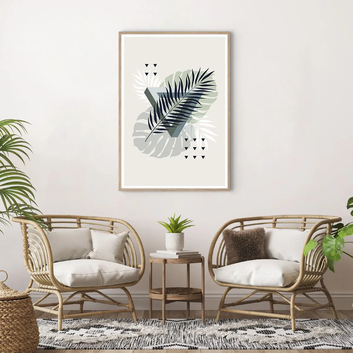 Affiche dans un chêne clair - Poster - Nature et géométrie - deux odres? - 70x100 cm