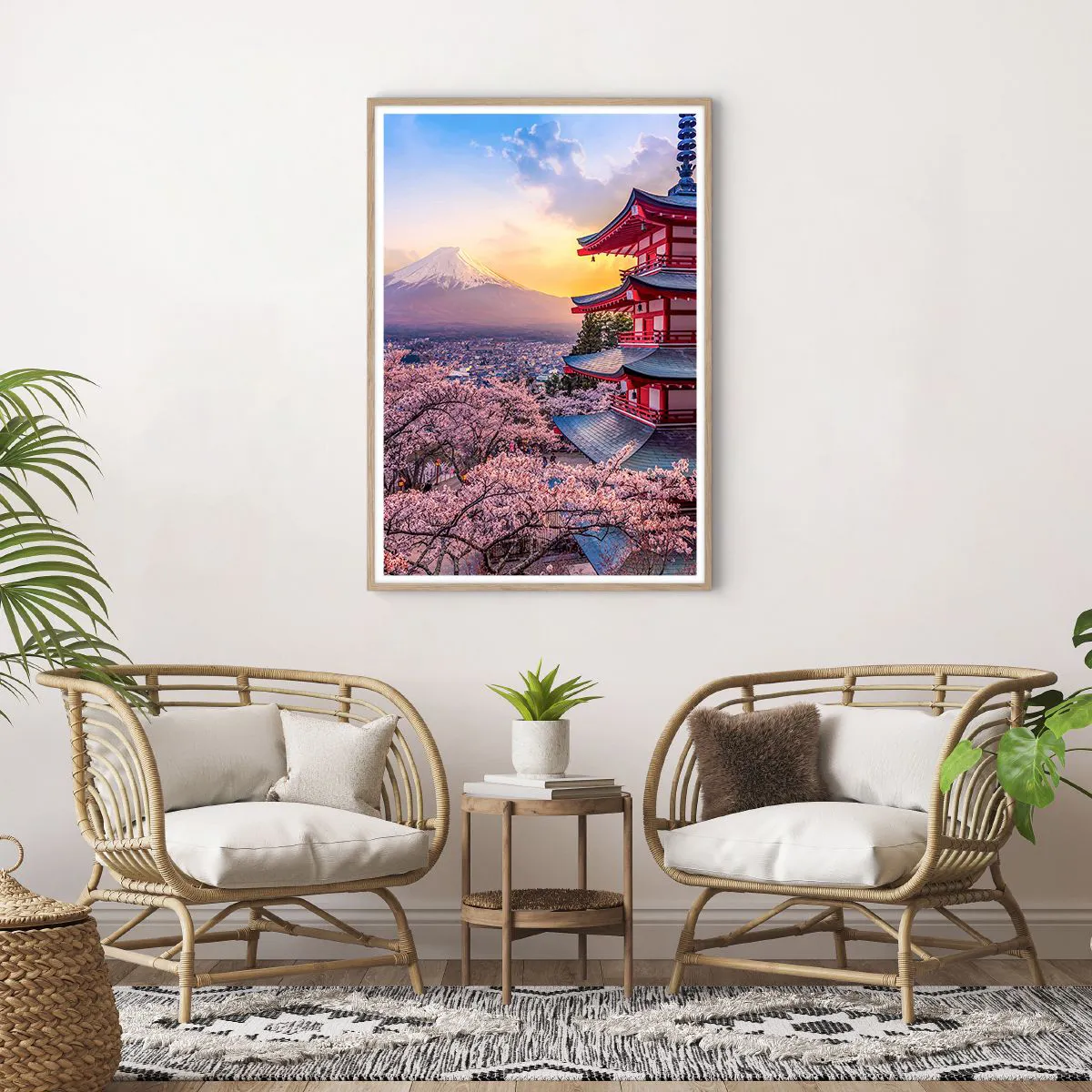 Plagát v ráme zo svetlého duba - Podstata japonského ducha - 70x100 cm