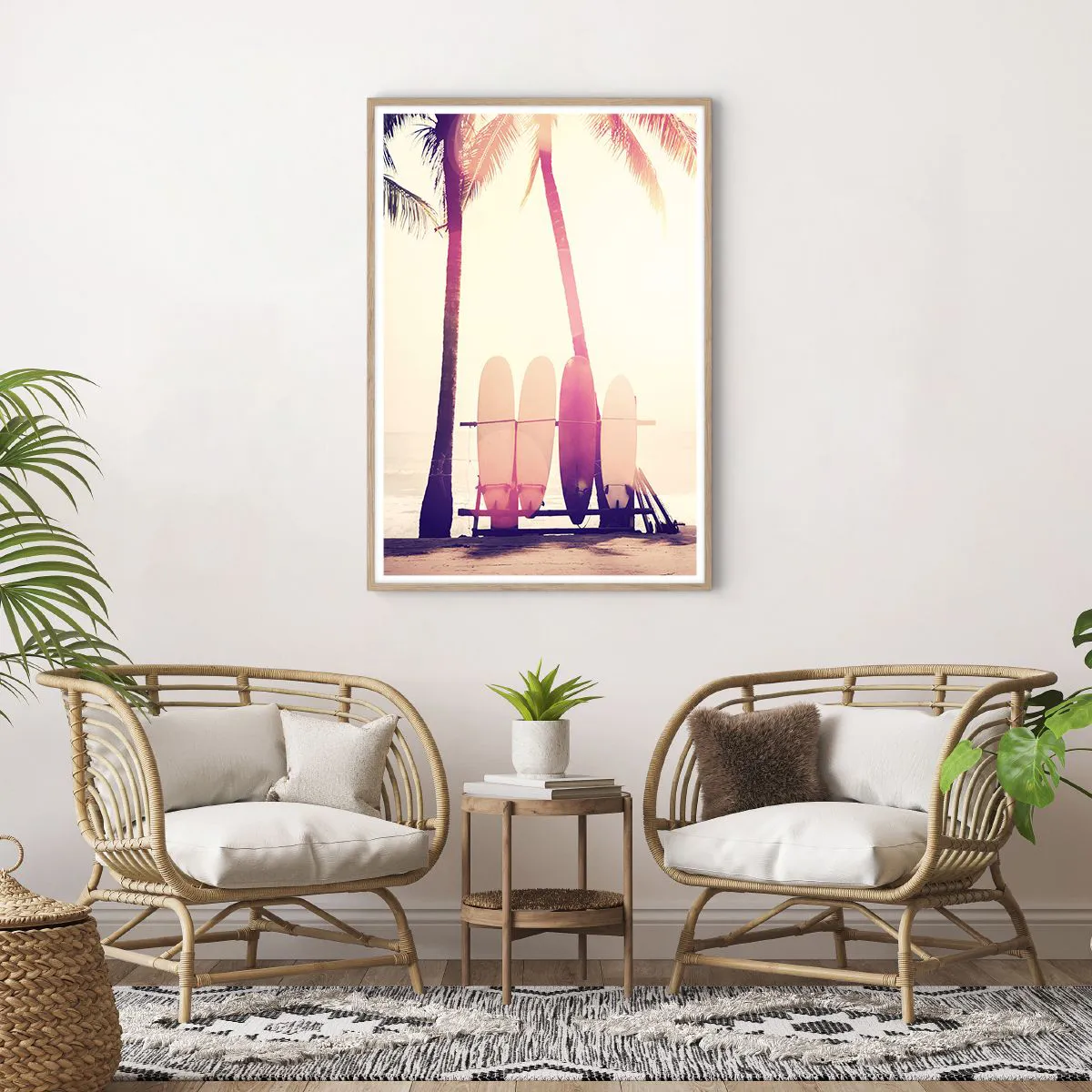 Poster in light oak frame - It Will Be a Wonderful Day - 70x100 cm