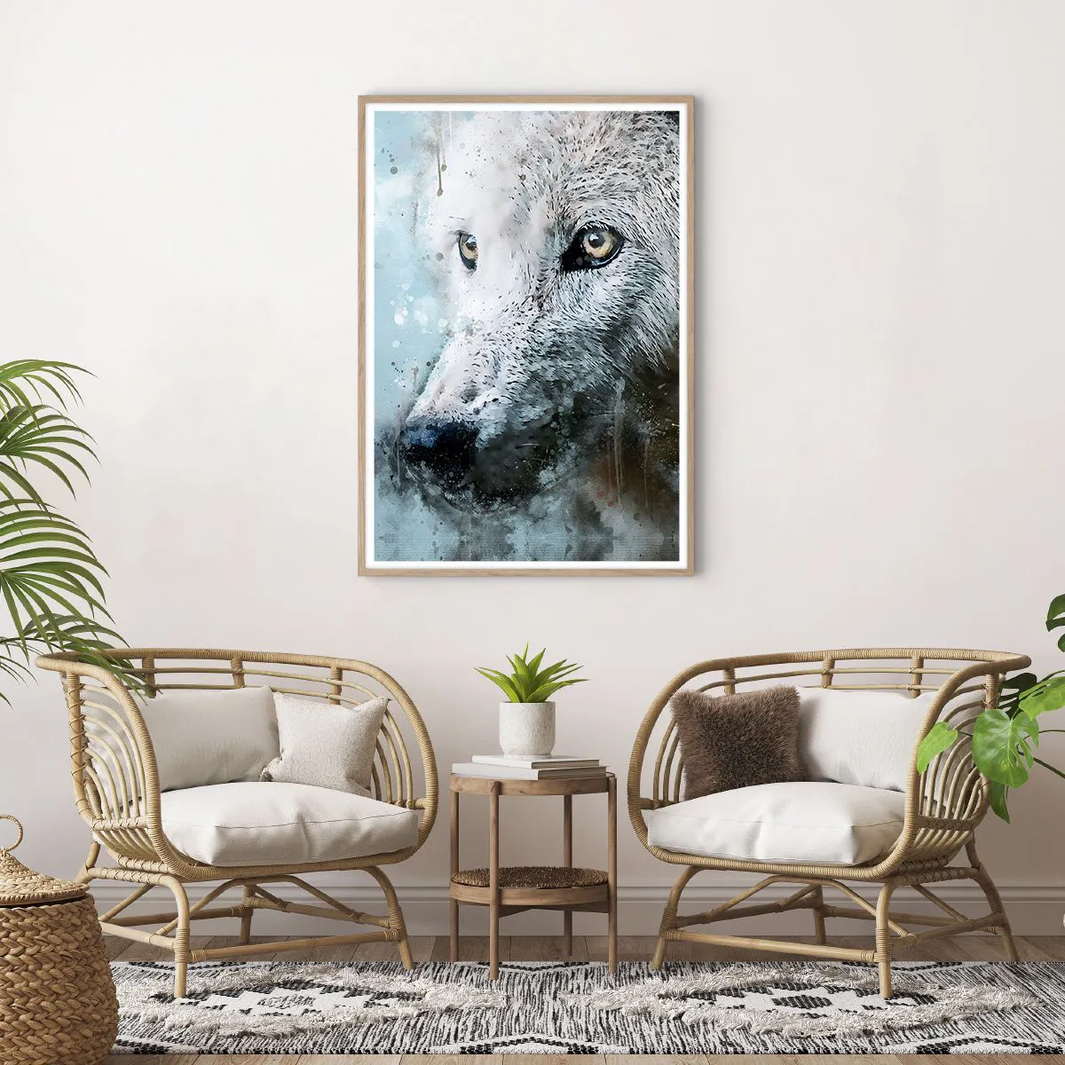 Plakát v rámu světlý dub - Seznamte se s vlčí duší - 70x100 cm