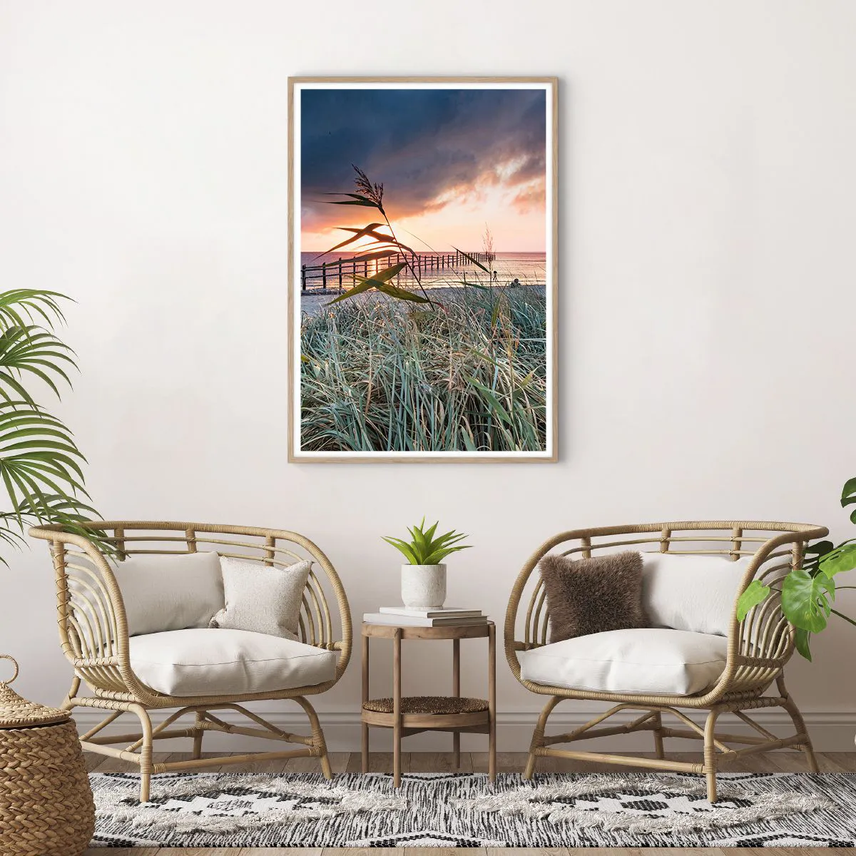 Plakat i ramme af lyst egetræ - Ikke passerer med vinden - 70x100 cm