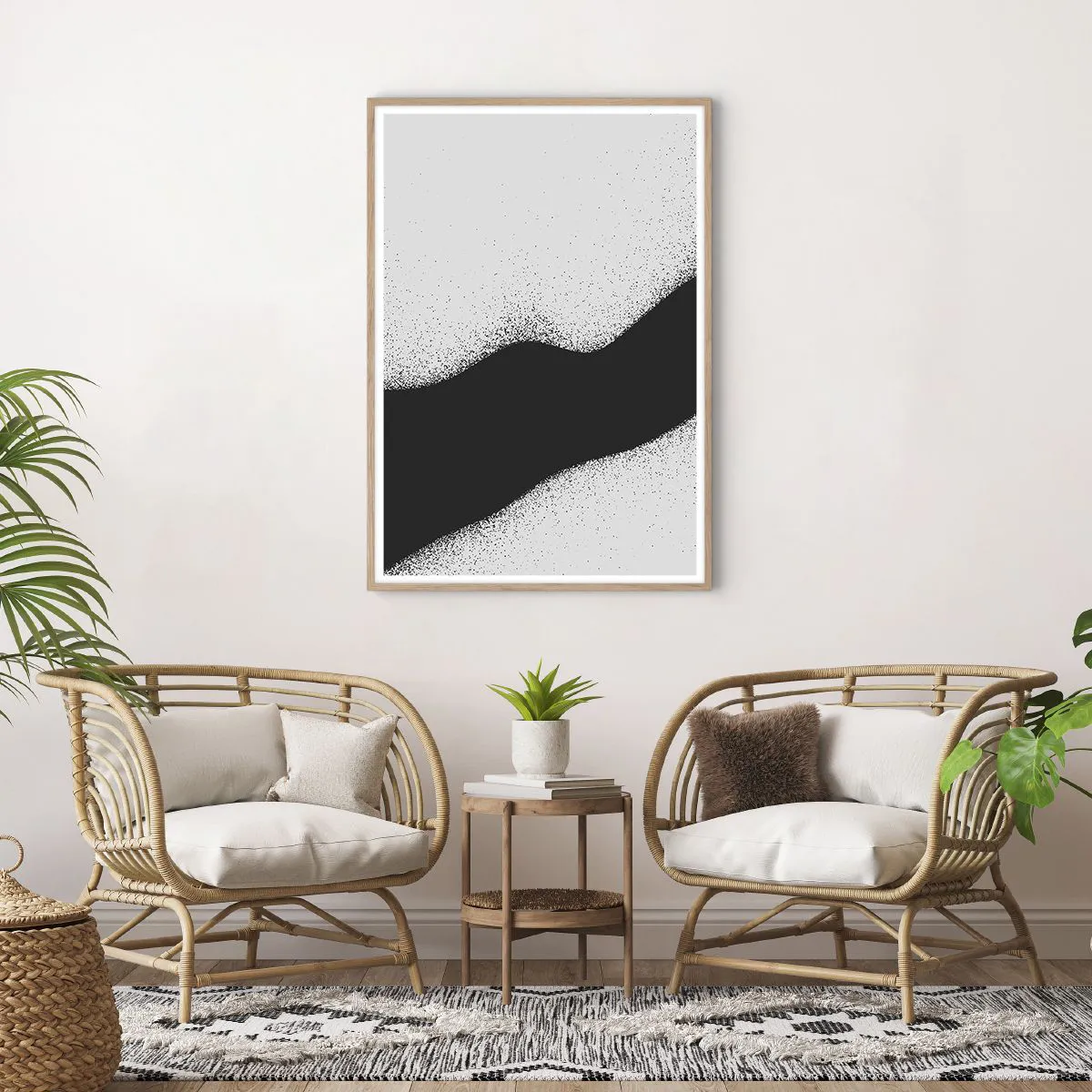 Plakát v rámu světlý dub - Plynulá rovnováha - 70x100 cm