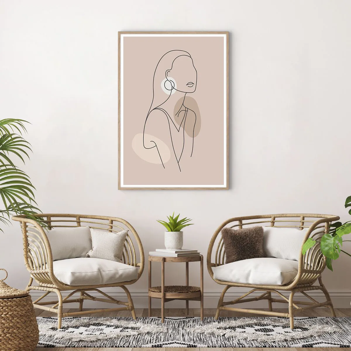 Plakát v rámu světlý dub - Dívčí ikona - 70x100 cm