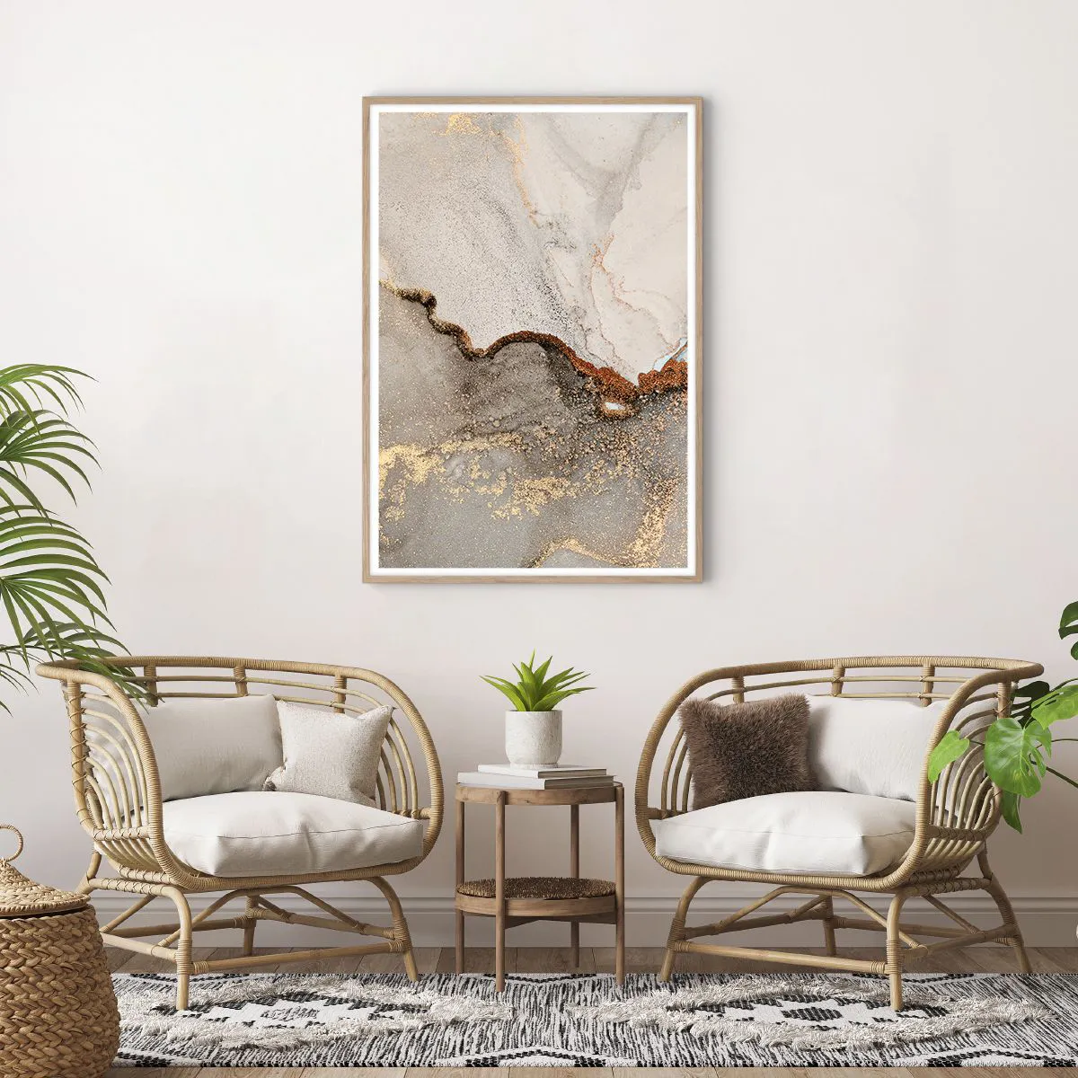 Pôster com moldura de carvalho claro - No limite das cores - 70x100 cm