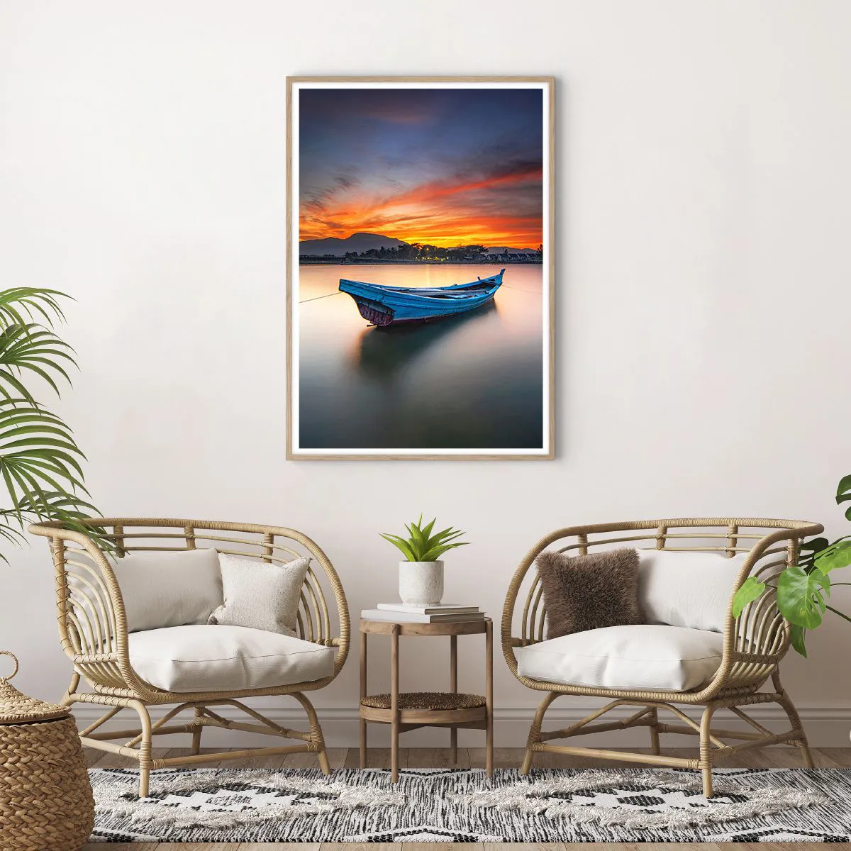 Plagát v ráme zo svetlého duba - Blíži sa dobrá noc - 70x100 cm