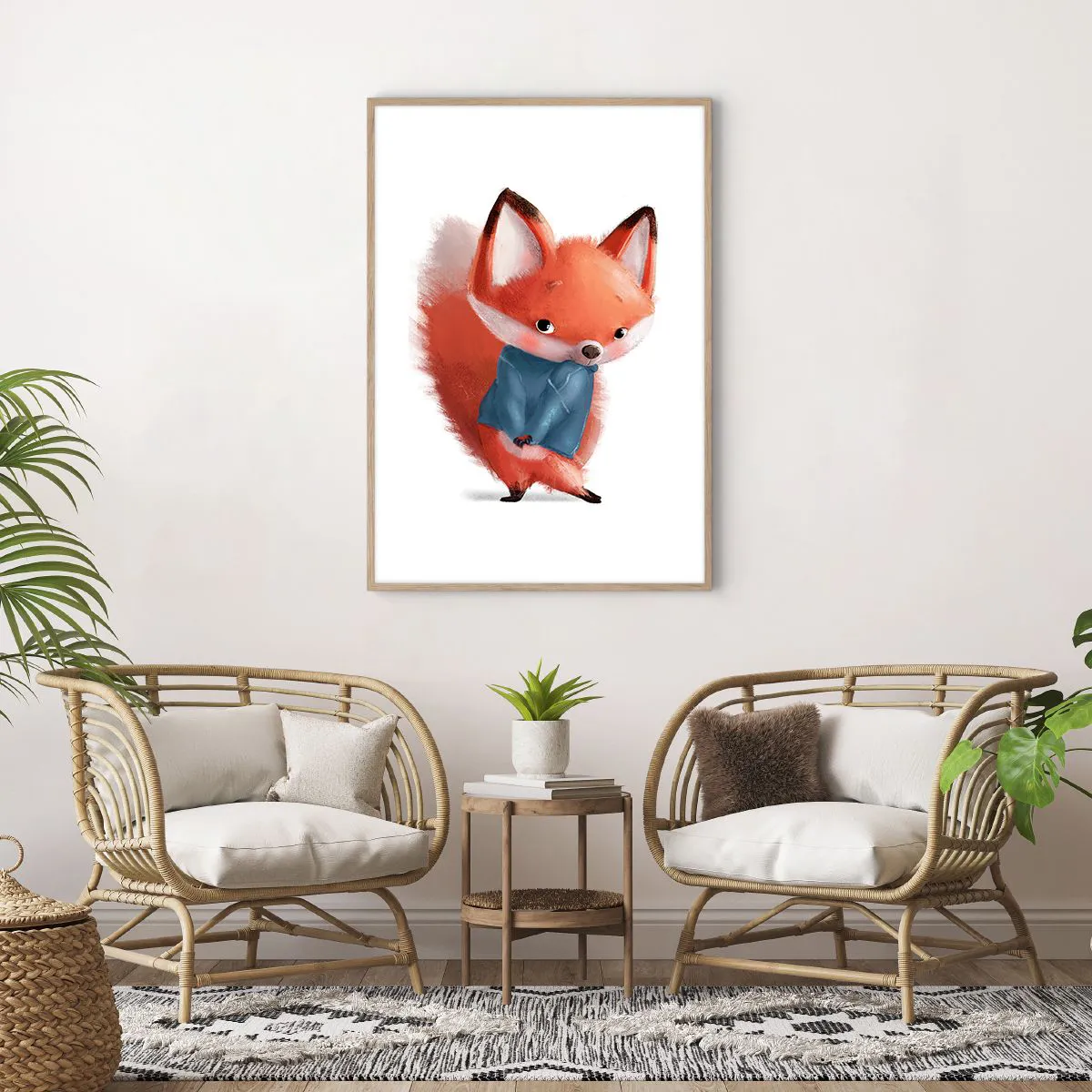 Plakat w ramie jasny dąb - Ładnie mi w tym? - 70x100 cm