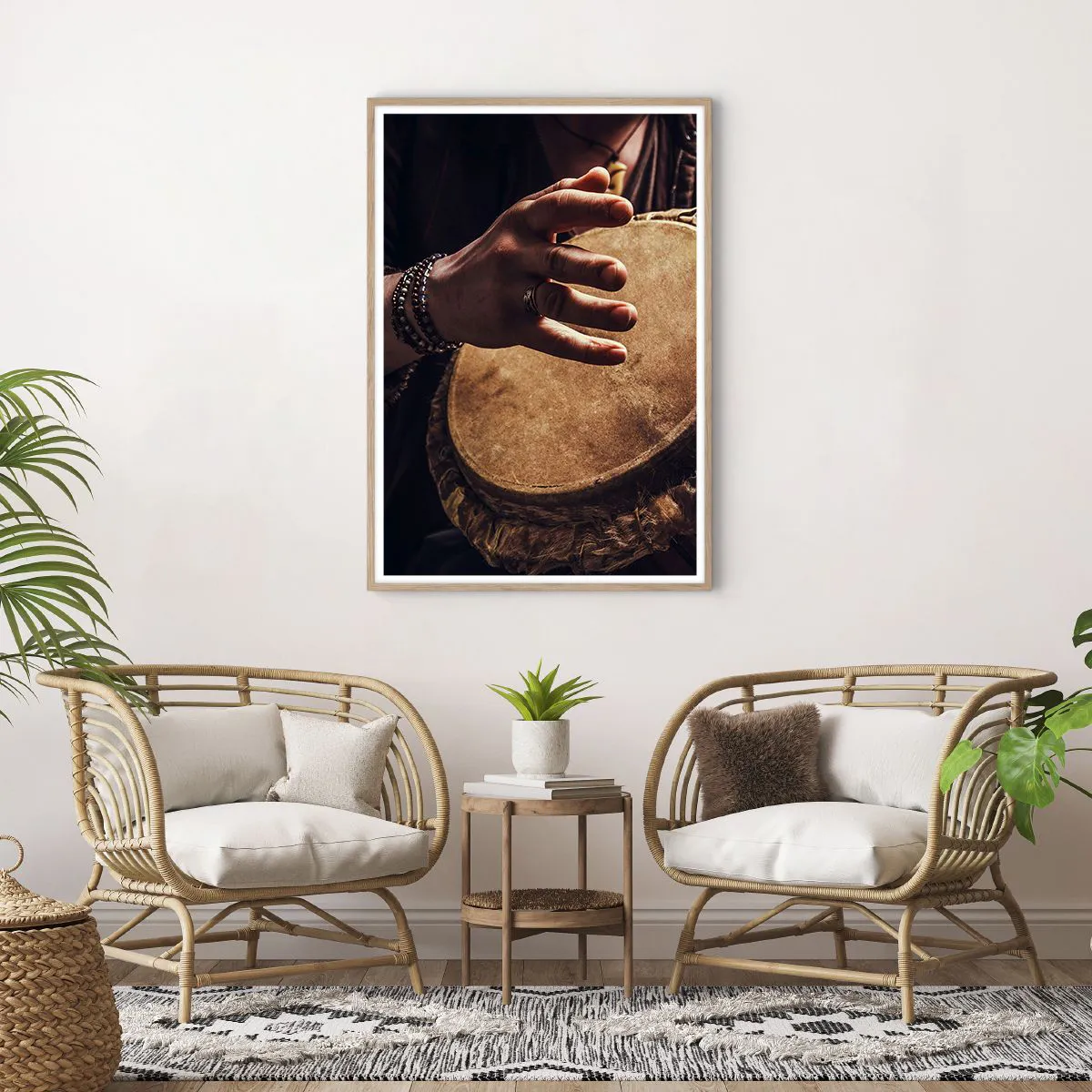 Poster in light oak frame - In the Rhythm of the Heart - 70x100 cm