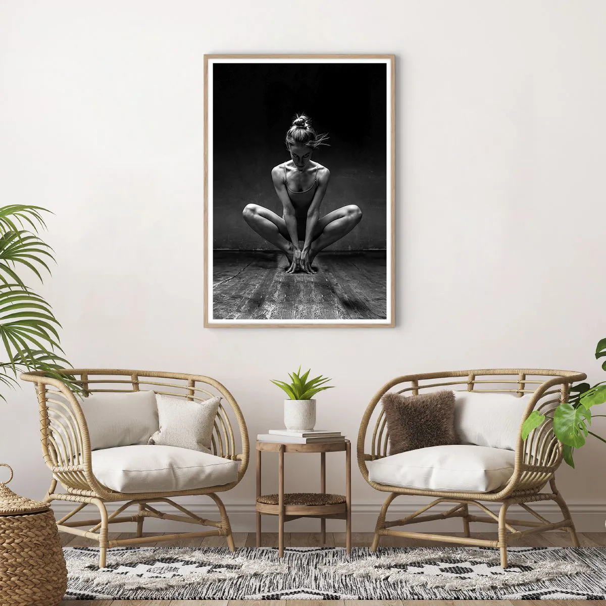 Affiche dans un chêne clair - Poster - Concentration de l'énergie de la danse - 70x100 cm