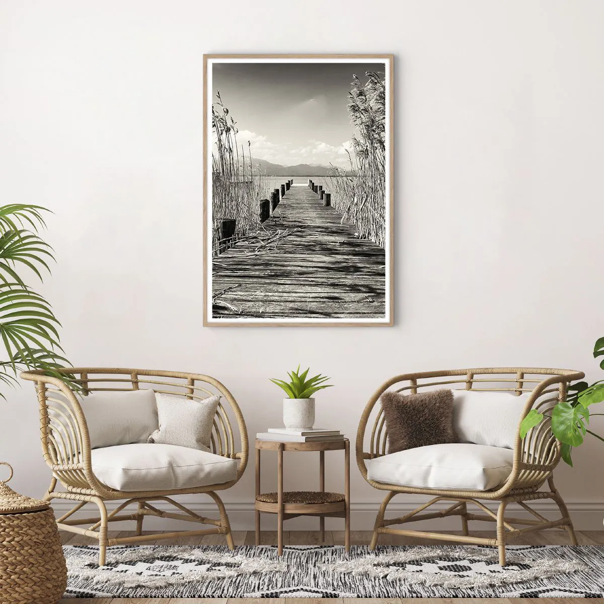 Poster în ramă de stejar deschis - În intimitatea ierburilor - 70x100 cm