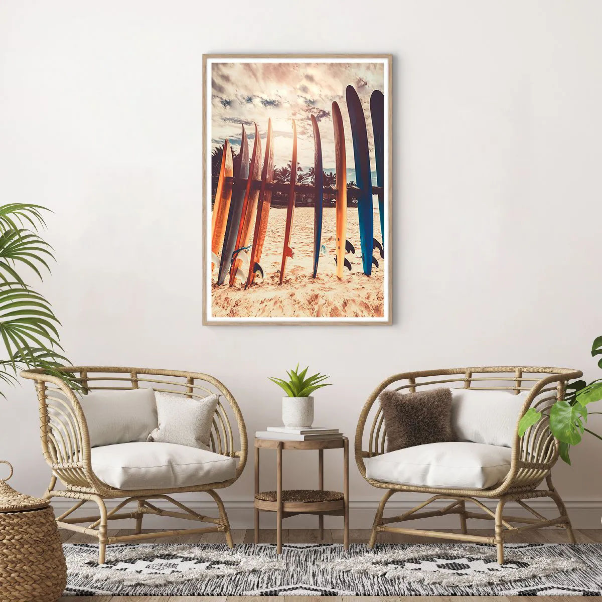 Plakat i ramme af lyst egetræ - Godnat, indtil i morgen - 70x100 cm