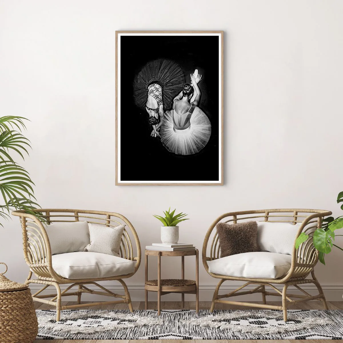 Plagát v ráme zo svetlého duba - Jin a jang – ideálna rovnováha - 70x100 cm