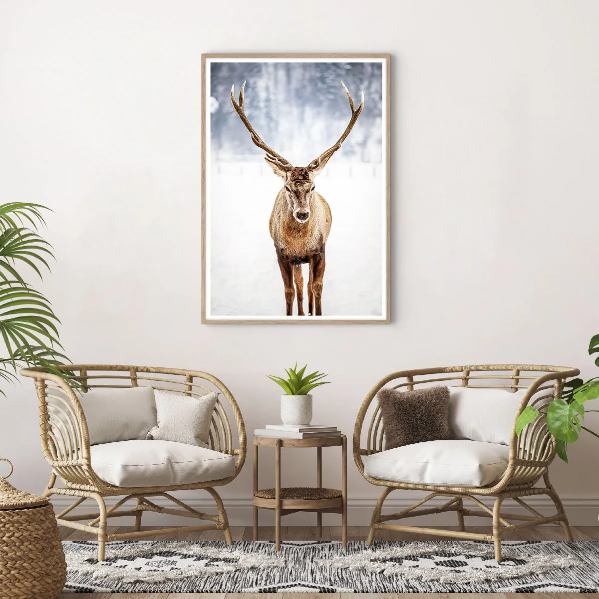 Pôster com moldura de carvalho claro - Direto da névoa de neve - 70x100 cm