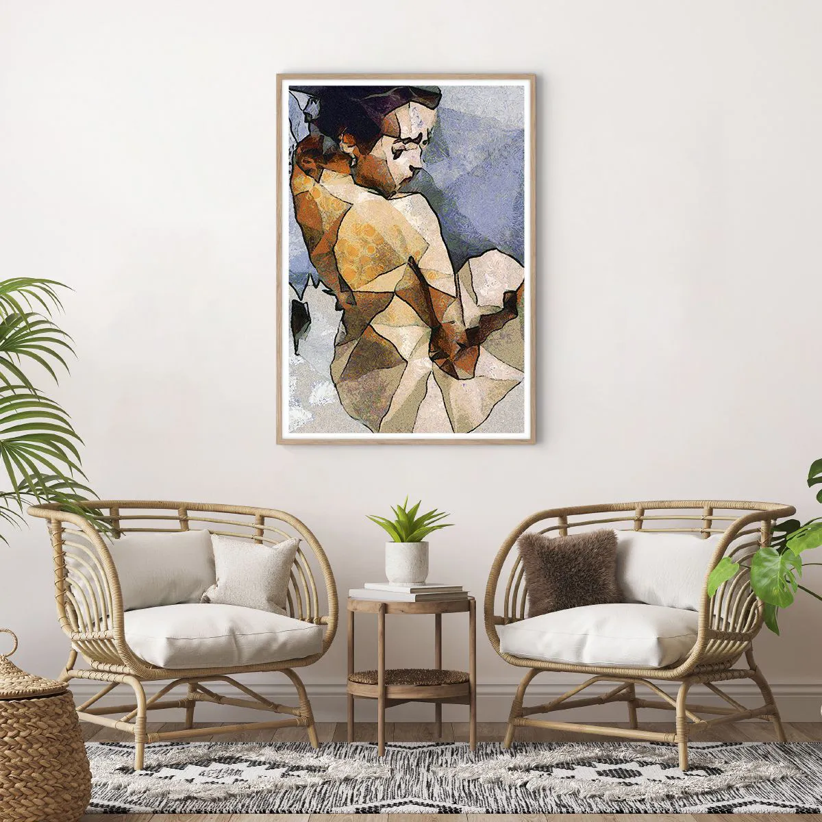 Poster in light oak frame - In the Spirit of Cubism - 70x100 cm