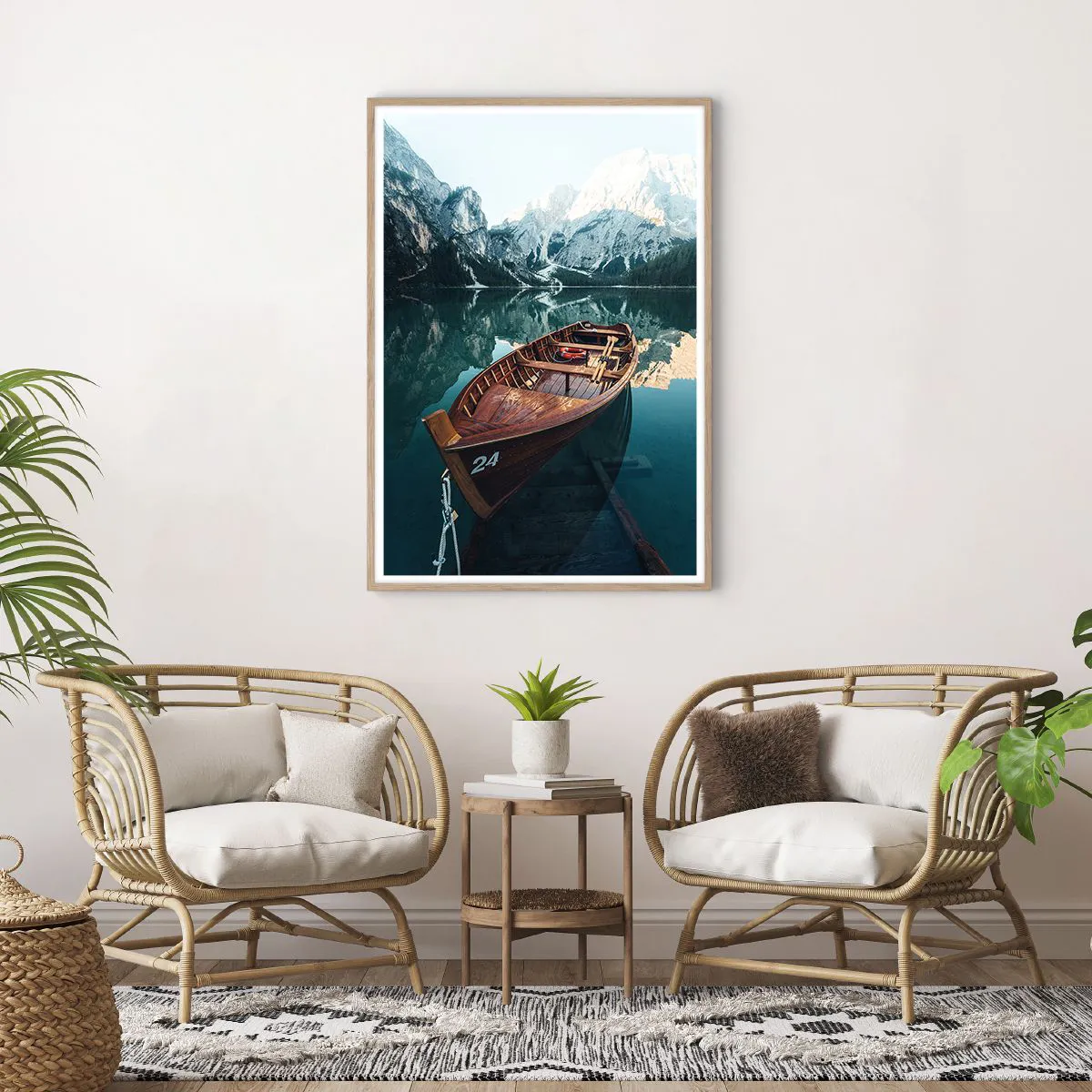 Plagát v ráme zo svetlého duba - Ako namaľované na skle - 70x100 cm