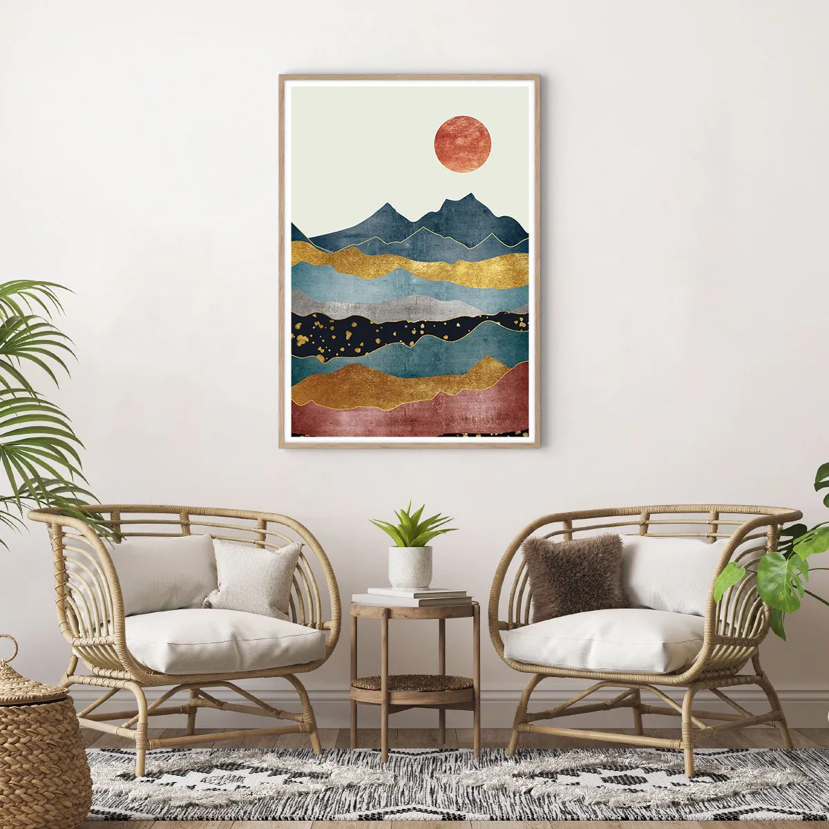 Poster în ramă de stejar deschis - Secțiunea transversală a lumii - 70x100 cm