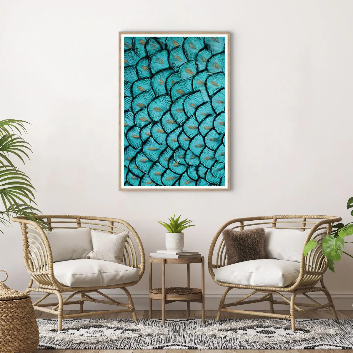 Plakat w ramie jasny dąb - Wielka gala piór - 70x100 cm