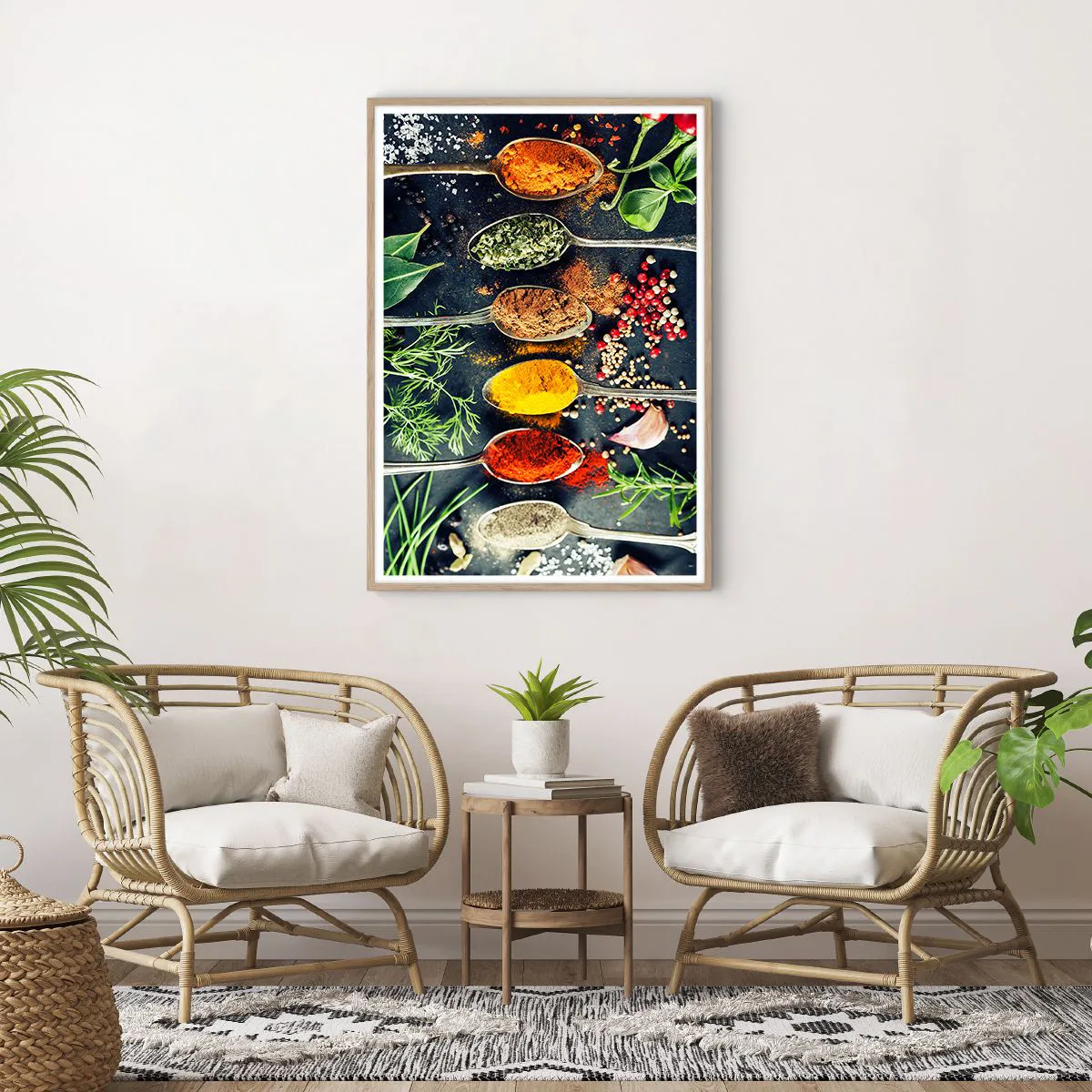 Affisch i ram av ljusek - Kulinarisk magi - 70x100 cm