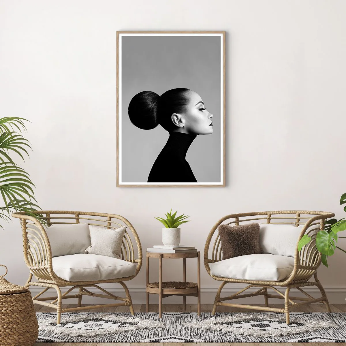 Poster in einem Rahmen aus heller Eiche - Moderne Nofretete - 70x100 cm