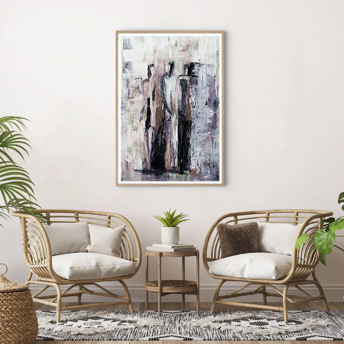 Poster in einem Rahmen aus heller Eiche - Die geheimnisvolle Drei - 70x100 cm