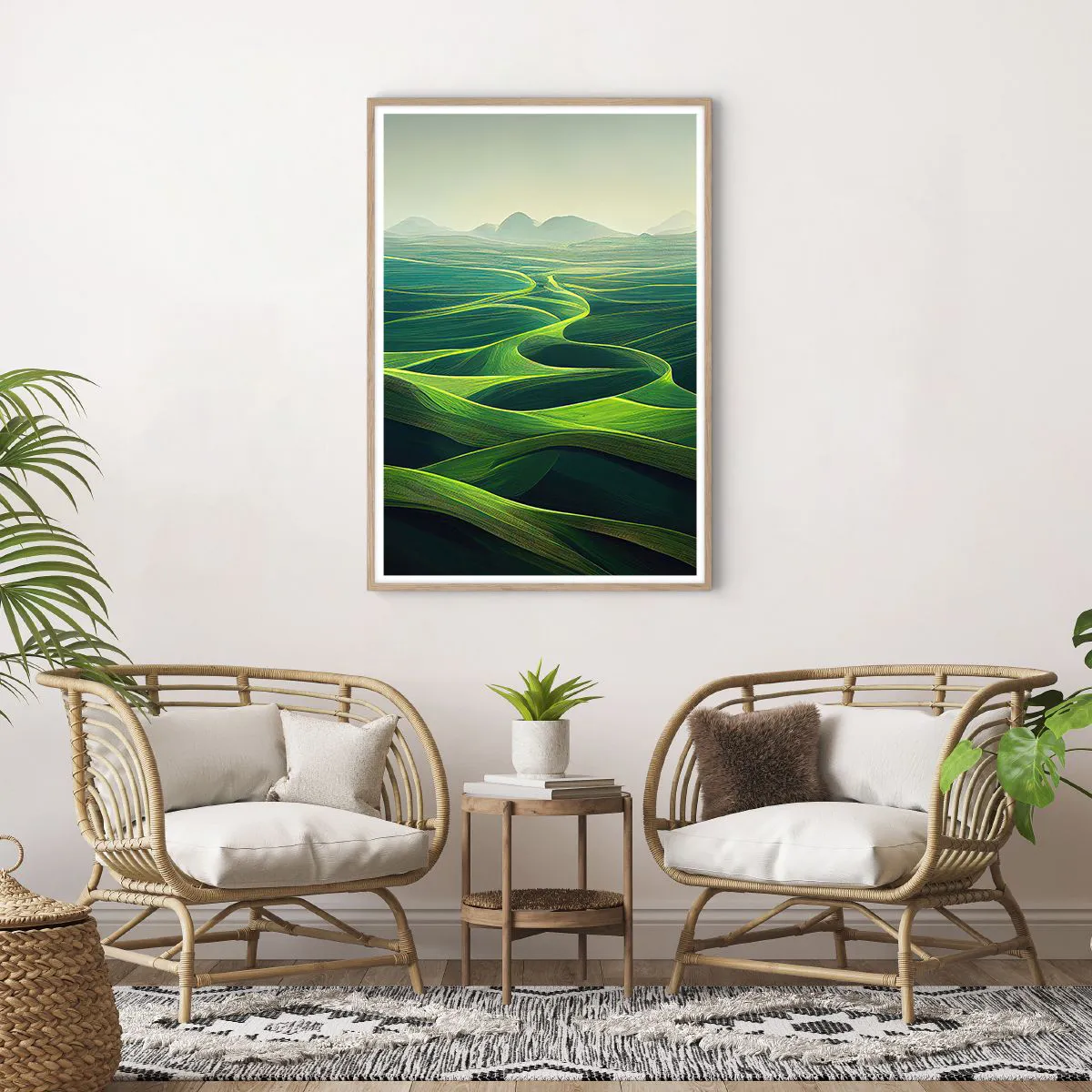 Affisch i ram av ljusek - I gröna dalar - 70x100 cm