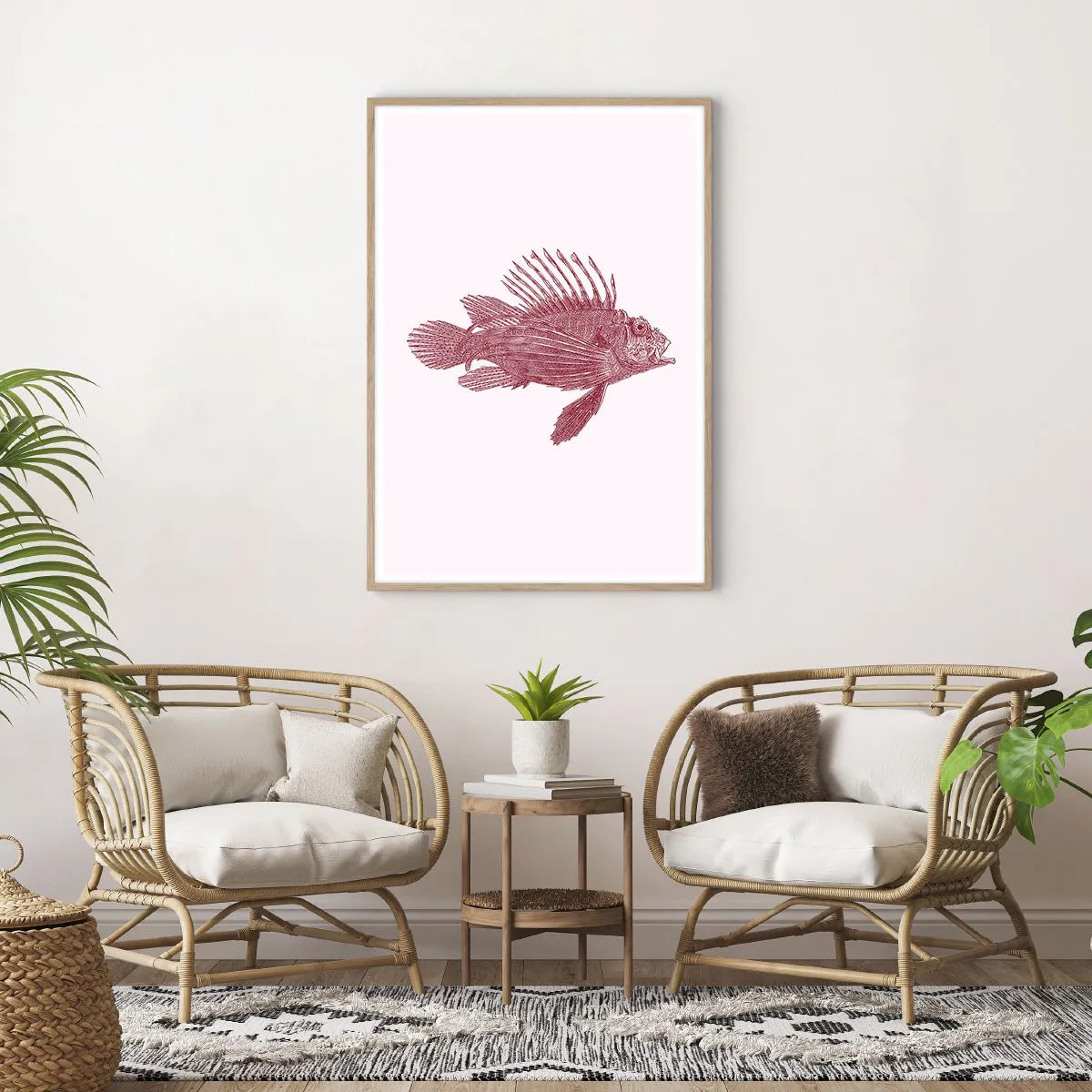 Affisch i ram av ljusek - En invånare i exotiska vatten - 70x100 cm