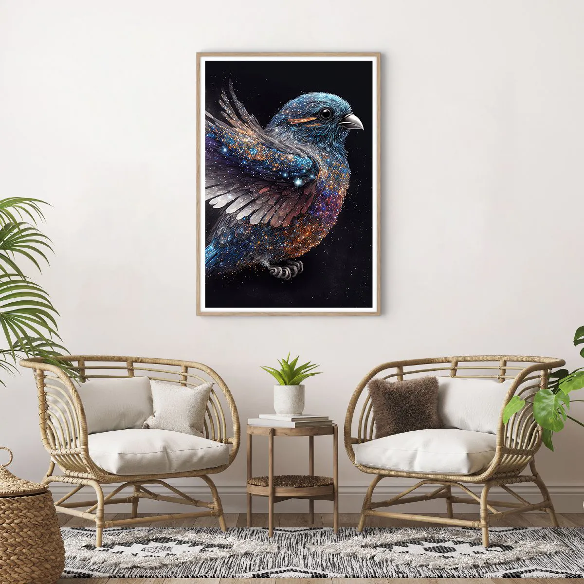 Poster in light oak frame - Diamond Sparrow - 70x100 cm