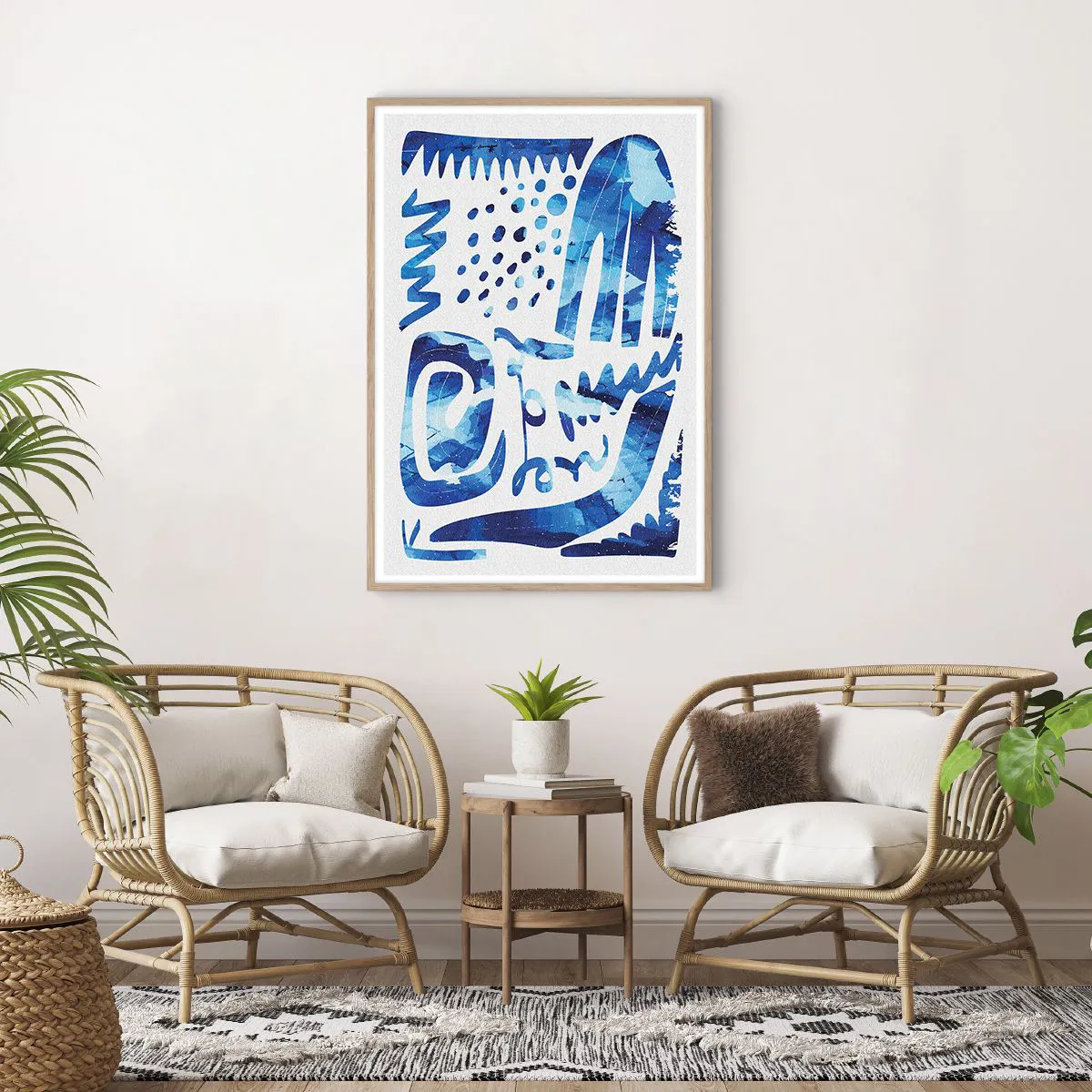 Plakat i ramme af lyst egetræ - Tilbage til rødderne - 70x100 cm