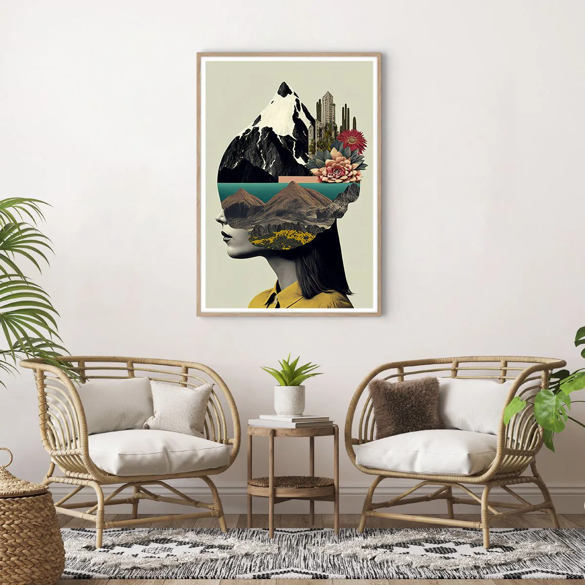 Poszter világos tölgy keretben - Nő - mindig rejtély - 70x100 cm