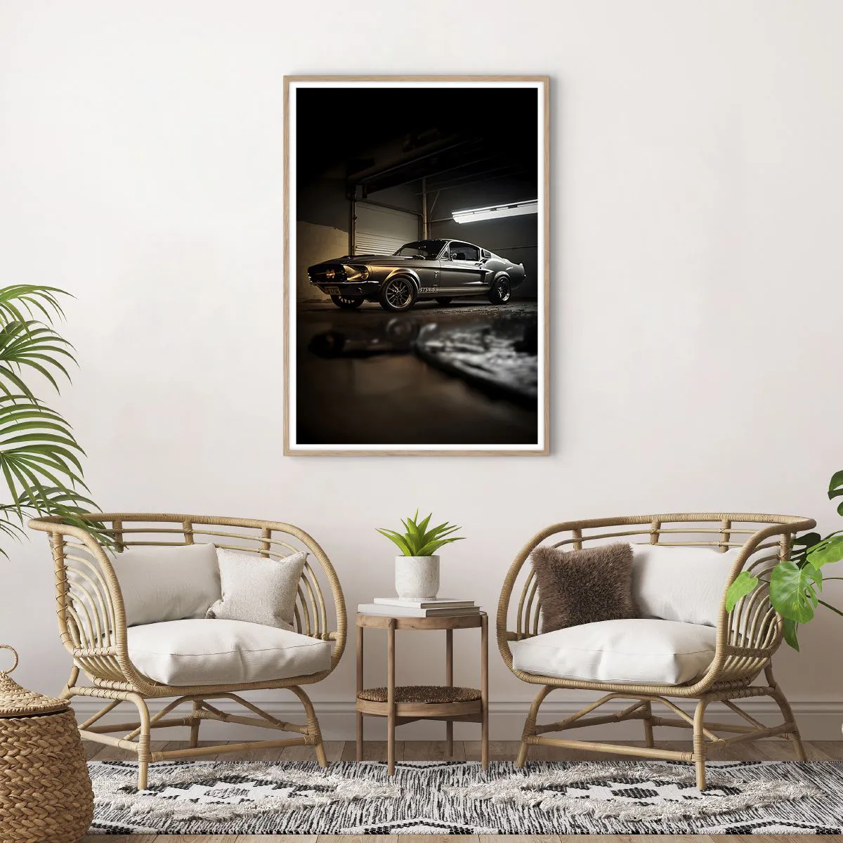 Affiche dans un chêne clair - Poster - Retour dans le passé - 70x100 cm