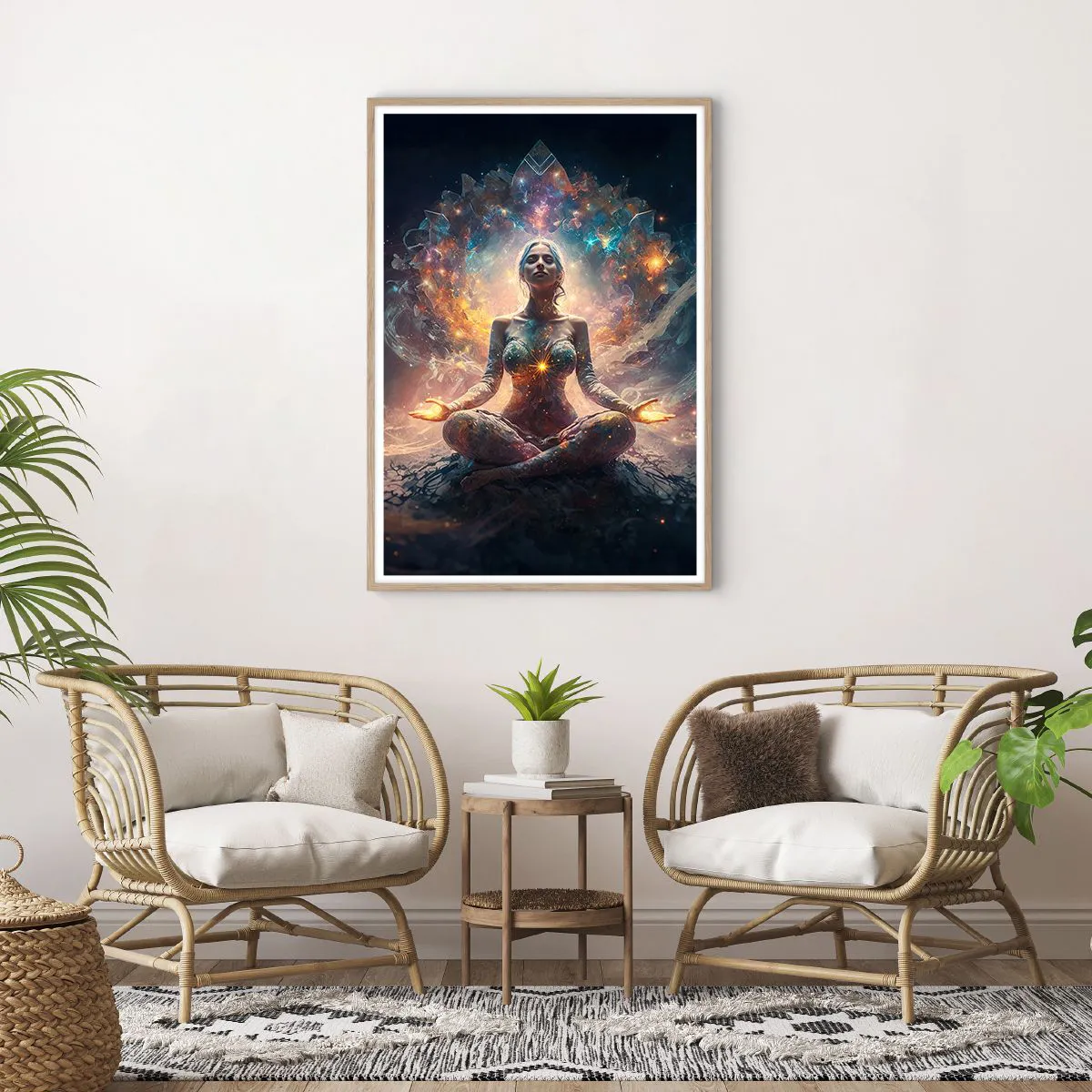 Poster in light oak frame - Good Energy Flow - 70x100 cm